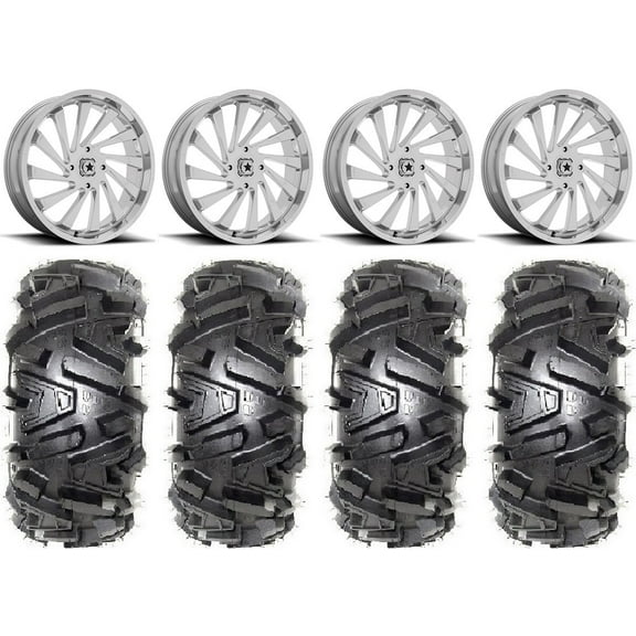 MSA Blade 20" Wheels Chrome 34" Moto MTC Tires Kawasaki Teryx Mule