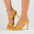 thumbnail image 2 of SACFOF Women's Strappy Kitten Heels Square Open Toe Sandals Party Wedding Ankle Strap Shoes, 2 of 6