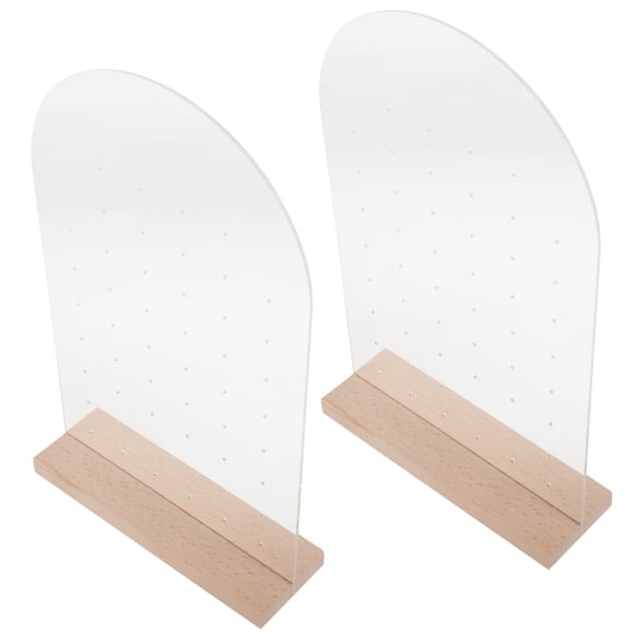 OULII Earring Display Stand 2Pcs Acrylic Wood for Jewelry Retail Display Rack