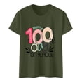 thumbnail image 4 of IROINNID Women's Casual Fashion T-shirt Short Sleeve Happy 100th Day Of School Printed Round Neck Tops, 4 of 7