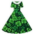 thumbnail image 2 of MKOSPLRT Robe Longueur Genou pour Fille Manches Courtes Col en V Robe Années 1950 Robe de Cocktail Vintage Robe de Fête 5-14 Ans, 2 of 6