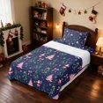 thumbnail image 3 of Manfei Christmas Tree Twin Sheets St Nick Bedding, Black Green 3 Pieces (1 Flat Sheet, 1 Fitted Sheet and 1 Pillowcase), 3 of 6