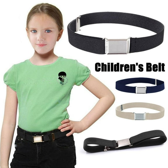 SSKFHGI Beige Children'S Belt Boys And Girls Elastic Belt Solid Color Pants Belt Adjustable Length Spot