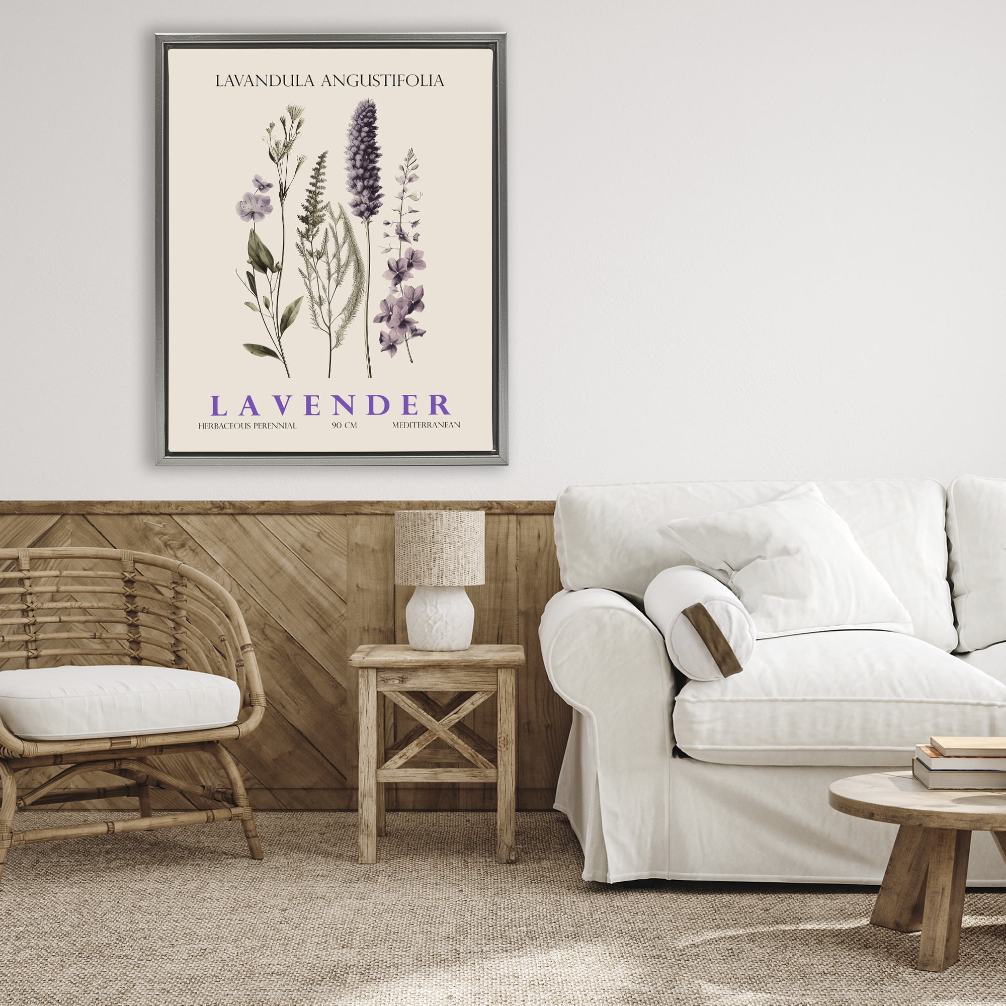 Stupell Industries Natural Lavender Bundle Gray Framed Floater Canvas Wall Art, design by Christopher Giampietro