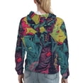 thumbnail image 7 of Xecao Neon Zombie Skull Pattern Hoodies for Women Sweatshirts Long Sleeve Sweatshirts Pullover Outfits with Pocket-Large, 7 of 7