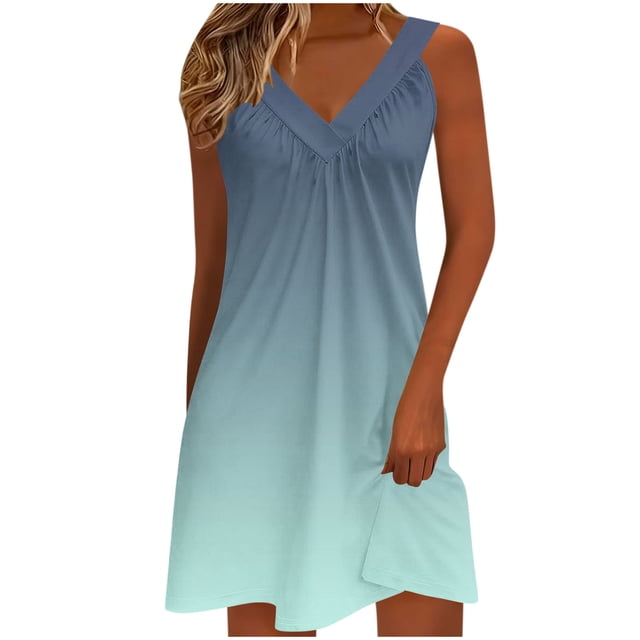 Vestido Largo de Manga Larga para las Mujeres Cuello en V Plisado Impresión sin Posicionamiento con Tela Elástica, Vestido Casual de Cintura Elástica para Uso Diario Y de Playa