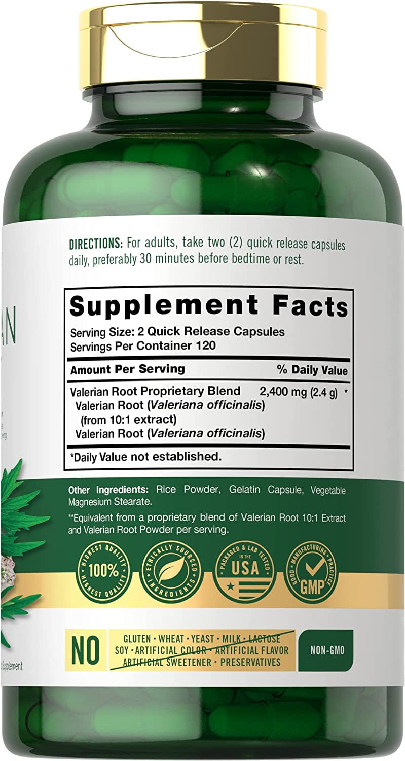 Buy Valerian Root Capsules 240 Pills High Potency NonGMO, Gluten