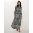 thumbnail image 2 of Flowering Crew Neck Maxi Dress with Belt, 2 of 6