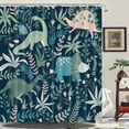 thumbnail image 5 of Kids Shower Curtains,Funny Dinosaur Shower Curtains, Cute Dinosaur for Boys Girls, Green Plant Leaf Flowers Colorful Bathroom Decor with Hooks Waterproof Fabric Polyester Bathtub Decorative, 5 of 6