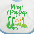 thumbnail image 4 of Inktastic Mimi and Poppop Love Me Grandson Dinosaur Boys Baby Bib, 4 of 4