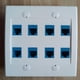 thumbnail image 2 of 10X Placa de Pared Ethernet 8 Puertos - Doble Banda Cat6 RJ45 Conector Cable de Red Placa Frontal Hembra una Hembra - Azul, 2 of 7