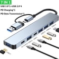thumbnail image 1 of Aluminium Alloy Expander Laptop Dock Station OTG Adapter PD Charging Type-C Splitter USB 3.0 USB C HUB 7 IN 1, 1 of 8