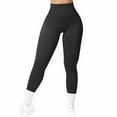 thumbnail image 2 of jtjvou Women Ribbed Seamless Leggings High Waisted Workout Gym Yoga Pants Black S, 2 of 3