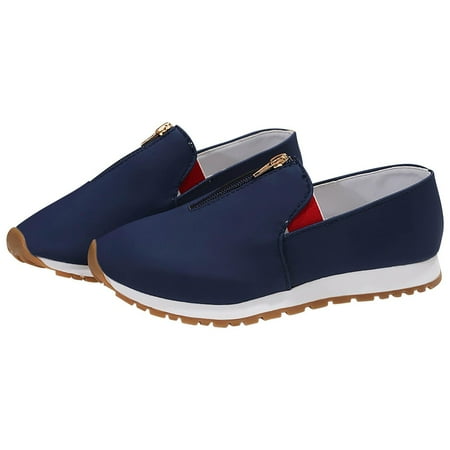

TUOBARR Flat Shoes for Women Women s Slip On Shoes Slip-On Comfort Fashion Comfortable For Walking Sneakers Slip On Shoes Navy