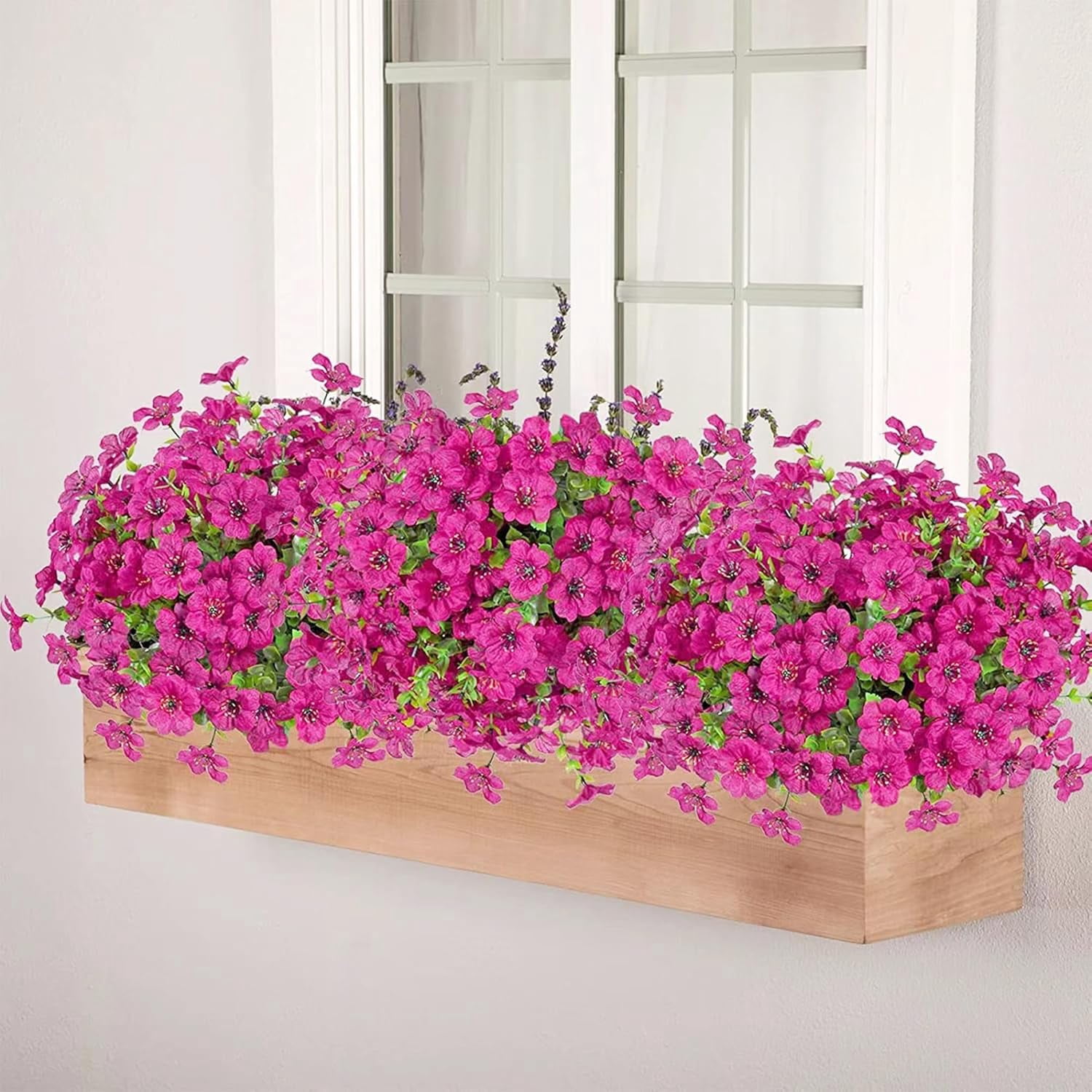 ZOELNIC 12 Bundles Artificial Flowers Fake Flowers Eucalyptus Plants UV Resistant Colorful Silk Plastic Flowers for Home Kitchen Bedroom Wedding Garden Farmhouse Window Box Party Decor