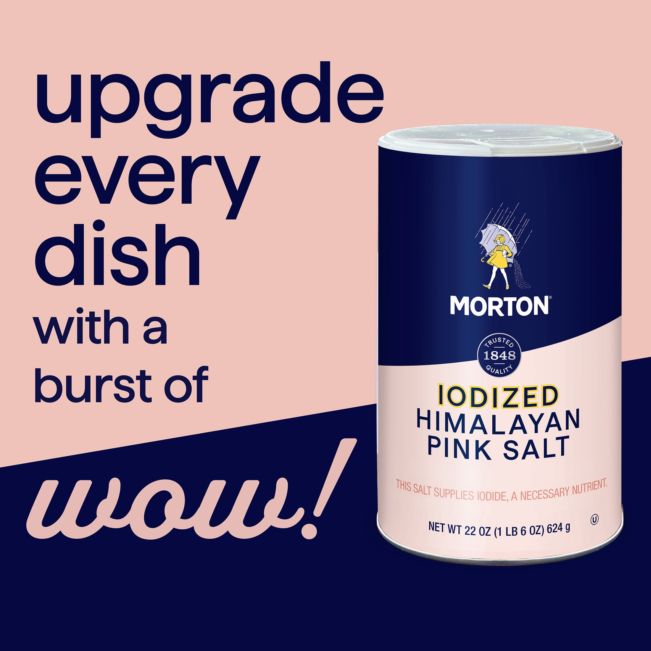Morton Iodized Himalayan Pink Salt - 22oz