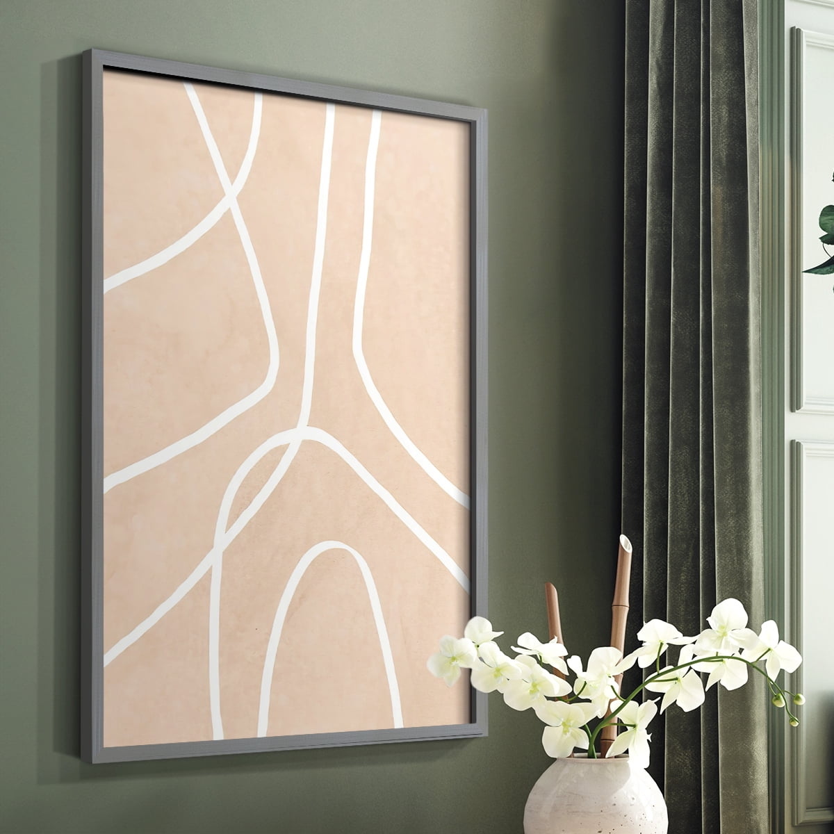 Clean Contour III in Paper Solid Wood 16 x 20 Framed Print