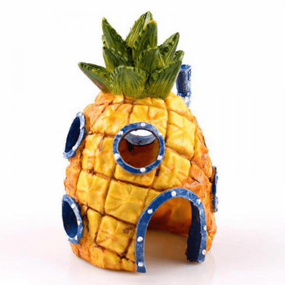 aquarium Pineapple Spongebob Ornament Fish Tank House Fish Hiding Decor Supplies Squidward's Home)