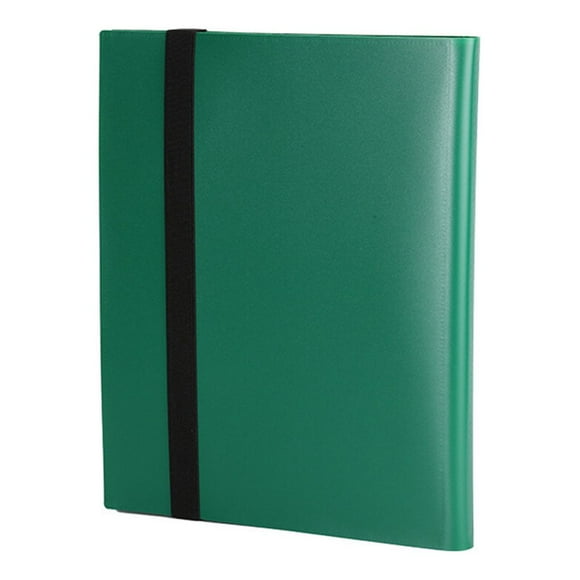 Side Loading Trading Card Albums Binder with Elastic Strap Scratch-Resistant Game Collection Gaming Accessories Folder Booklet Green