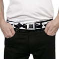 thumbnail image 3 of Buckle-Down Belt, Seatbelt Buckle Belt, Plastic Mustache White Black, 30 to 44 Inches, 3 of 9