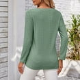 thumbnail image 5 of yunLCZ Women's T-shirts Everyday Low Price V Neck Long Sleeved T Shirt Loose Button Top workout form-fitting T-shirts women, 5 of 5