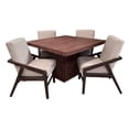 thumbnail image 4 of Comedor Denver 4 Sillas, Lino Beige, MDF UV, 120x120 cm, SALVANTO, 4 of 8