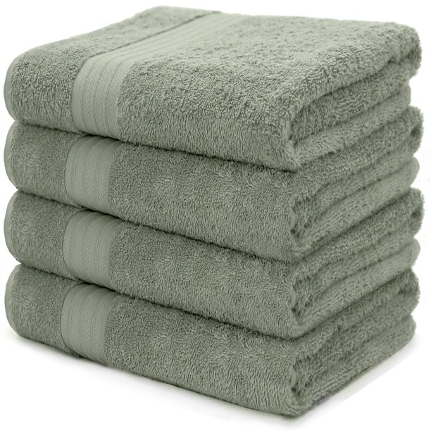 4Piece Bath Towels Set for Bathroom, Spa & Hotel Quality 100 Cotton