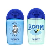 Dr. Brown's Milestones Spill-Proof Sippy Cup with Lid and Straw, BPA Free - Blue - 12oz - 2pk, 12m+
