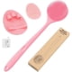 thumbnail image 1 of wonima11 Silicone Back Scrubber (Thin Bristles) & Bath Glove & Face Brush Set(3PCS), Exfoliating Body Scrubber, Shower Brush, Face Scrubber Combination, with a Hook (Random Color Pink or Black), 1 of 1