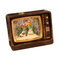 thumbnail image 1 of Globo de nieve navideño con forma de TV, linterna, caja de música iluminada para mesa de fiesta de Navidad Casa Retro Oro, 1 of 7