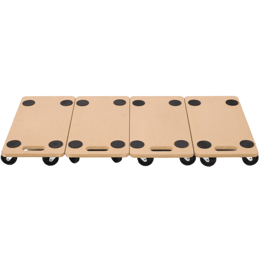 Tcbosik 4 Pack Furniture Moving Dolly, Heavy Duty Wood Platform Cart with 4 Wheels, Furniture Mover Carrier, Natural