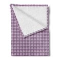 thumbnail image 2 of Abstract Soft Flannel Fleece Throw Blanket, Repetitive Pattern with Monotone Motif with Ornamental Rhombuses, Cozy Plush for Indoor and Outdoor Use, 60" x 80", Lilac and Purple, by Ambesonne, 2 of 5