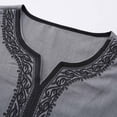 thumbnail image 5 of Ceisia Men's Long Sleeve V-Neck Islamic Thobe Arabic Robe Traditional Muslim Top Soft Flowing Breathable Comfort Casual Everyday Fit Gifts for Father Gray 2X, 5 of 7
