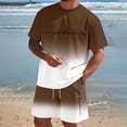 thumbnail image 3 of Mens Short Sets 2 Piece Outfits Short Sleeve Crew Neck T Shirts and Drawstring Wide Leg Shorts Summer Casual Beach Vacation Track Suits, XL, 3 of 6