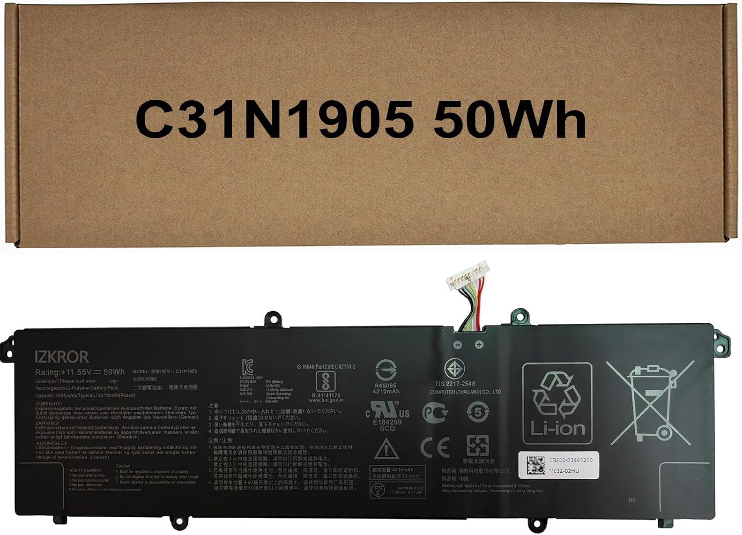 Vervanging Batterij Asus BLESYS B31N1912 C31N1912 Akku Für ASUS Vivobook 14 E410MA L410MA E410KA Laptop Accu 42wh