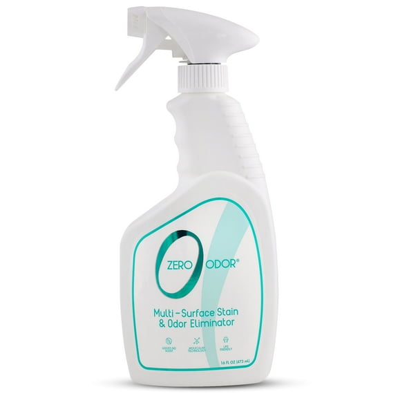 Zero Odor Stain Remover and Odor Eliminator for Carpet Furniture Rugs Linens 16 fl oz