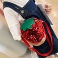 thumbnail image 4 of Bolso de mano con forma de piña y fresa con lentejuelas para mujer, bandolera tipo mensajero, con forma de fruta, de stock local, 4 of 5