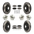 thumbnail image 1 of Transit Auto Front Rear Hub Bearing Assembly Coated Disc Brake Rotor and Ceramic Pads Kit (10Pc) for Car 2013 Ford Explorer Sport with Heavy Duty Brakes - Left Right Side (Driver Passenger) KBB-119868, 1 of 11
