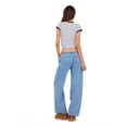 thumbnail image 4 of Forever 21 Women’s Wide Leg Lightweight Denim Pants with Adjustable Drawstring Waist, Side Pockets and Relaxed Casual Fit for Everyday Wear, XS-XL, 4 of 6
