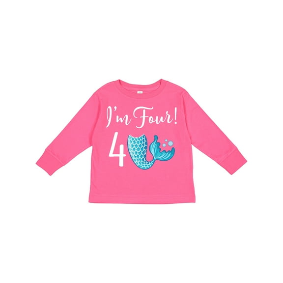 Inktastic 4th Birthday Mermaid Party Girls Long Sleeve Toddler T-Shirt