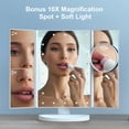thumbnail image 5 of Fitnate Vanity Makeup Mirror Trifold 22 LED Lighted With Touch Screen, 2x 3x 10x Magnifying Spot, Foldable 180°Adjustable Stand And Dual Power Supply For Countertop Bathroom Cosmetic Makeup, 5 of 15