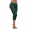 thumbnail image 3 of Capri Pants for Women Plus Size Side Pockets Cargo Pants Elastic Drawstring Casual Cropped Pants, 3 of 5