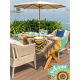 thumbnail image 5 of Outdoor Tablecloth with Umbrella Hole for Patio/Picnic/Party/Camping, Welcome Waterproof Table Cloth Rectangle Table Cover Washable, Summer Sunflowers Bohemia Floral Country Teal Green (60"x 84"), 5 of 8