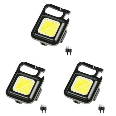 3X COB Flashlight,500Lumen Bright Rechargeable Keychain Flashlight 3 Light Mode with Bottle Opener for Fishing,Camping