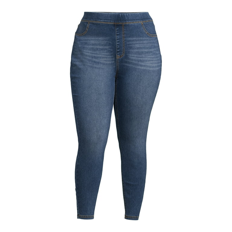 Terra & Sky Women's Plus Size Pull On Jegging Jeans, 28” Inseam 