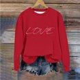 thumbnail image 5 of Tao Tao Kids Girls Boys Casual Crewneck Sweatshirt Letter Graphic Prints Blouses Long Sleeve Tops Cute Pullover Loose Fit For Valentines Day Red 3 Years, 5 of 7