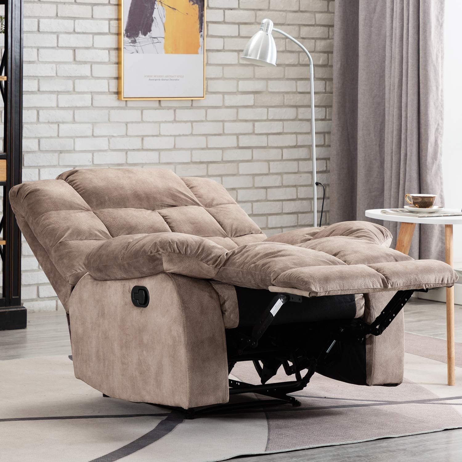 CANMOV Fabric Recliner, Camel