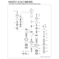 thumbnail image 6 of Kingston Brass KS3277BEXBS Essex Two-Handle 4-Hole Deck Mount Bridge Kitchen Faucet with Brass Side Sprayer in Brushed Brass, 6 of 8