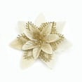 thumbnail image 2 of 15 Pièces Paillettes Poinsettia Fleurs Artificielles Décorations Arbre Ornements Paillettes Rouges Or, 2 of 9