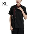 thumbnail image 4 of QualitChoice Chef Short Sleeve Men Cooking Clothes Service Supplies Catering Uniform Accessory Unisex Workwear for Barbecue Use Black XL, 4 of 6
